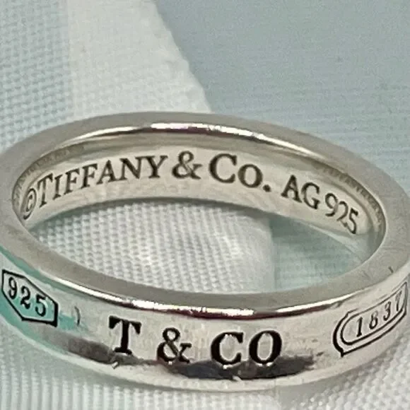 Tiffany & Co 1837 Ring - Narrow - Sz 5 - 925 Silver - Picture 10 of 16